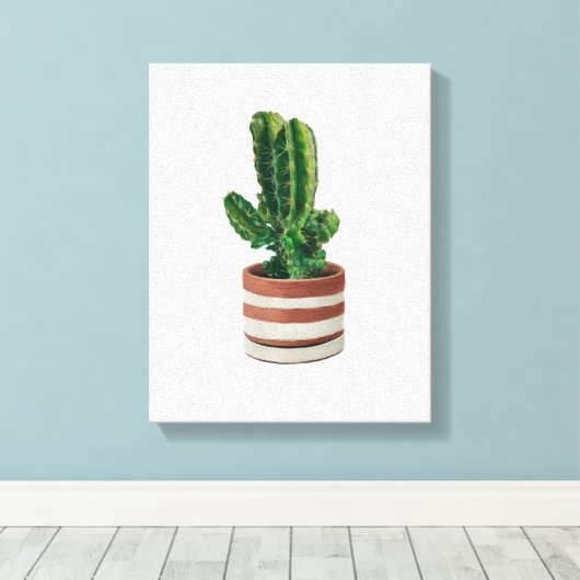 Cactus Hand gezeichnet Stift Crayon Art Canvas Pri Leinwanddruck (Insitu (Holzboden))