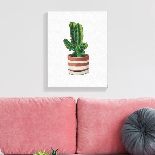 Cactus Hand gezeichnet Stift Crayon Art Canvas Pri Leinwanddruck (Insitu (Wohnzimmer))