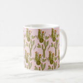 Cactus Hand Painted Watercolor Pink Pattern Kaffeetasse (VorderseiteRechts)