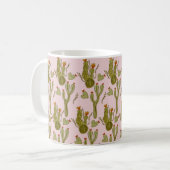Cactus Hand Painted Watercolor Pink Pattern Kaffeetasse (Vorderseite Links)