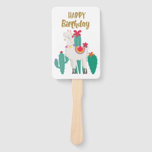 Cactus Happy Birthday Fächer (Vorderseite)