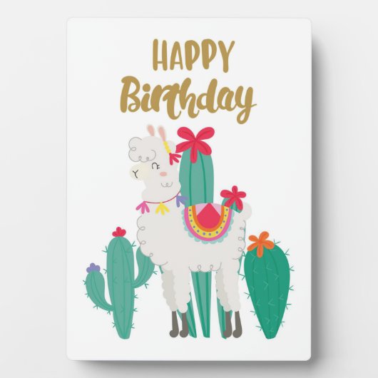Cactus Happy Birthday Fotoplatte (Vorderseite)