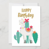 Cactus Happy Birthday Magneteinladung (Vorderseite)