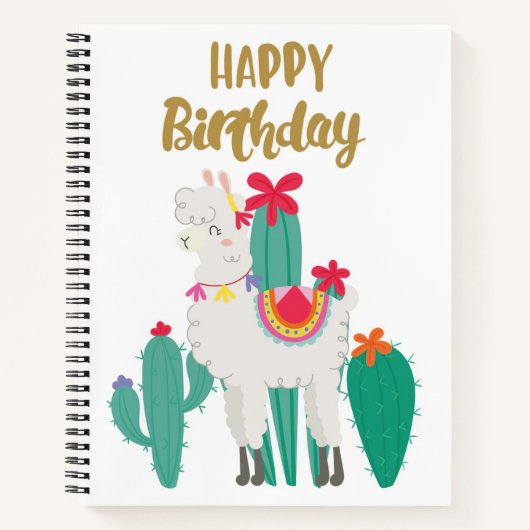 Cactus Happy Birthday Notizblock (Vorderseite)