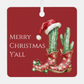 Cactus Hat Stars Western Cowboy Boots Weihnachten Ornament Aus Metall (Vorderseite)