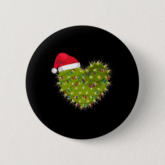 Cactus Heart Christmas Button (Vorderseite)