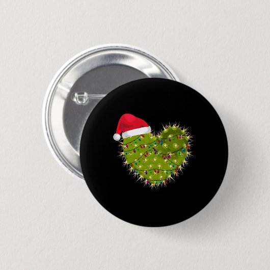 Cactus Heart Christmas Button (Vorne & Hinten)