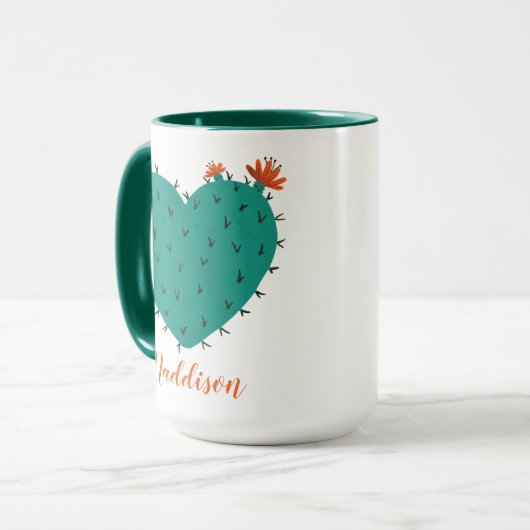 Cactus Heart Coffee Tasse (Vorderseite Links)