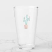 Cactus Heart Couple Initials Wedding Green Pink Glas (Rückseite)