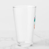Cactus Heart Monogram Initials Green Pink Fun Glas (Rechts)