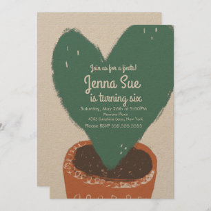 Cactus Heart Pflanze Fiesta Birthday Kraft