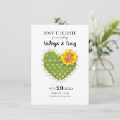 Cactus Heart Save the Date (Stehend Vorderseite)