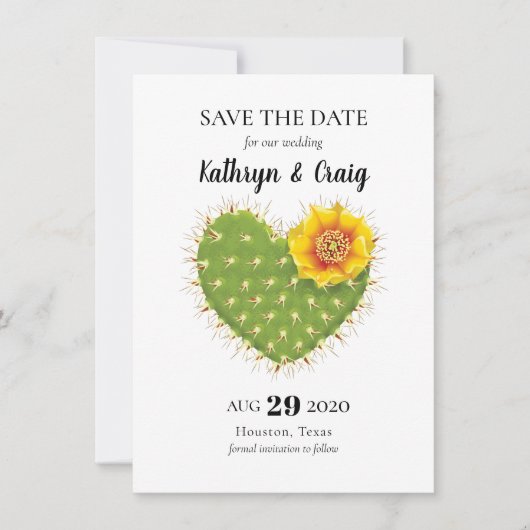 Cactus Heart Save the Date (Vorderseite)