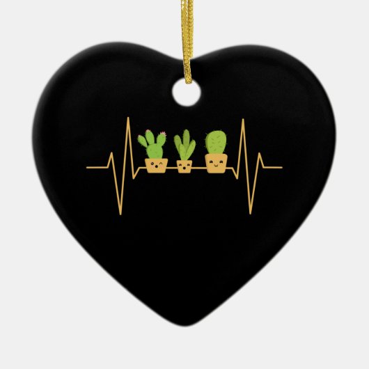 Cactus Heartbeat Keramik Ornament (Vorne)