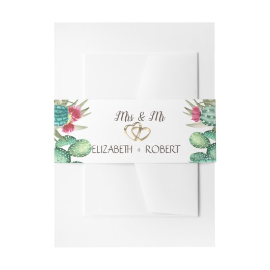 Cactus Hearts Einladungsbanderole (Vorderseite Beispiel)