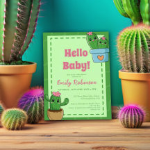 Cactus Hello Baby Duwer Green Pink Grass