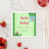 Cactus Hello Baby Duwer Green Pink Grass Serviette (Beispiel)