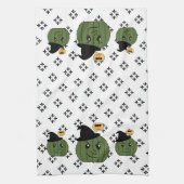 Cactus Hexe "Not a Hugger" Halloween Geschirrtuch (Vertikal)