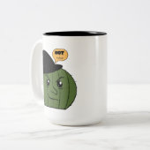 Cactus Hexe "Not a Hugger" Halloween Zweifarbige Tasse (Vorderseite Links)
