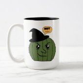 Cactus Hexe "Not a Hugger" Halloween Zweifarbige Tasse (Links)