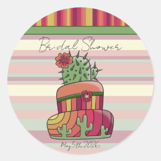 Cactus-Hochzeit "Brautparty" Aufkleber