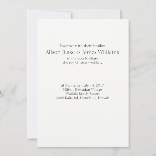 Cactus Hochzeitskarte Einladung (Rückseite)