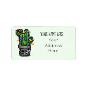 Cactus Holiday Adressaufkleber (Vorne)