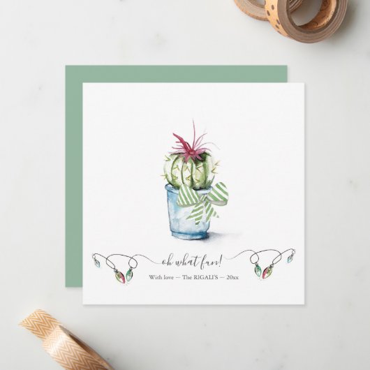 Cactus Holiday Card Mitteilungskarte (Vorderseite/Rückseite Beispiel)