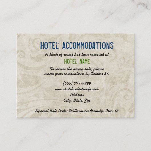 Cactus Hotel Accommodation Enclosure Cards Begleitkarte (Vorderseite)
