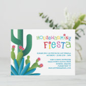 Cactus Housewarming Fiesta Party Einladung (Stehend Vorderseite)