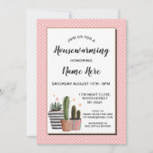 Cactus Housewarming Party Polka Dots Hübsch Einlad Einladung (Vorderseite)