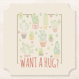 Cactus Hug Paper Untersetzer