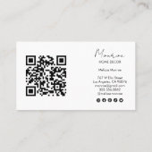 Cactus Illustration Fun Boho Niedliche QR Soziale Visitenkarte (Rückseite)