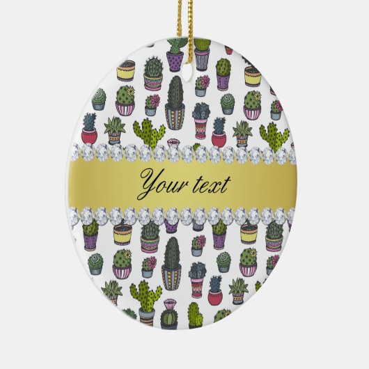 Cactus Imitats Gold Bling Diamonds Keramikornament (Rechts)