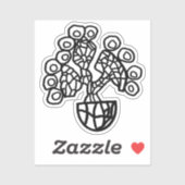 CACTUS IN EINER KÜCHE AUFKLEBER (Blatt)