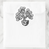 CACTUS IN EINER KÜCHE RUNDER AUFKLEBER (Tasche)