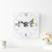 Cactus in pots quadratische wanduhr (Zuhause)