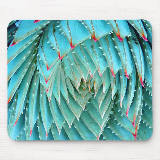 Cactus in Red & Aqua Mousepad (Vorne)