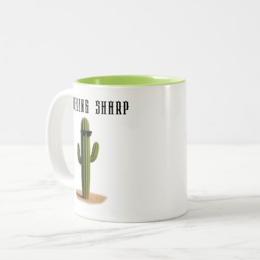 Cactus in Shades Looking Sharp - ELGIS Zweifarbige Tasse (Vorderseite Links)