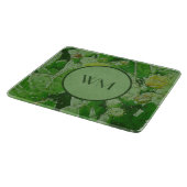 Cactus Inspiriert Abstraktes Monogram Cutting Boar Schneidebrett (Ecke)
