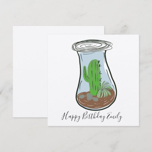 Cactus Jar Greenery Illustration (Vorne/Hinten)