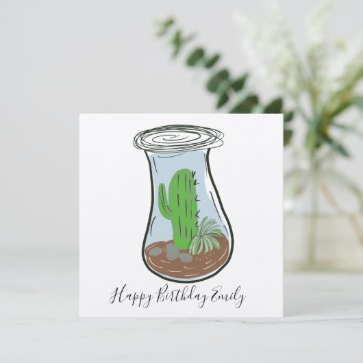 Cactus Jar Greenery Illustration (Stehend Vorderseite)