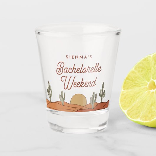 Cactus Junggeselinnen-Abschied Desert Themed Schnapsglas (Vorderseite)