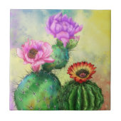 Cactus Keramik Tile Beautiful Cacti Blume Fliese (Vorderseite)