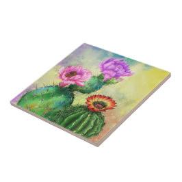 Cactus Keramik Tile Beautiful Cacti Blume Fliese