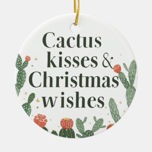 Cactus Kisses & Christmas Wishes – A Double-Sided Keramik Ornament (Vorne)