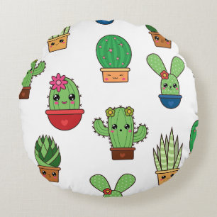 Cactus Krazy Rundes Kissen
