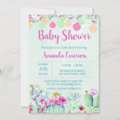 Cactus Lantern Fiesta Kinderdusche Einladungen (Vorderseite)