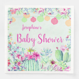 Cactus Lantern Fiesta Succulents Babydusche Serviette