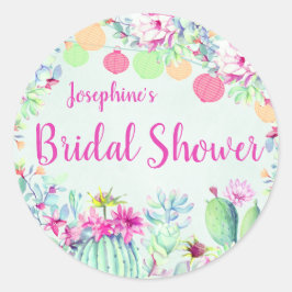 Cactus Lantern Fiesta Succulents Brautparty Runder Aufkleber